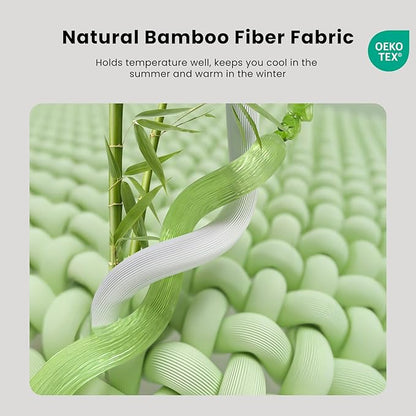 Bamboo Mattress Topper Twin Size 2 Inch, Cooling Gel & Bamboo Charcoal Memory Foam Mattress Topper for Back Pain Relief, Firm Dual-Layer Foam Bed Pad with Removable Cover College Dorm