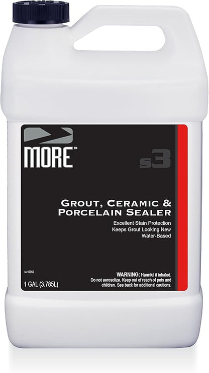 MORE Grout, Ceramic & Porcelain Sealer - Water Based Formula for StainProtection [Gallon / 128 oz]