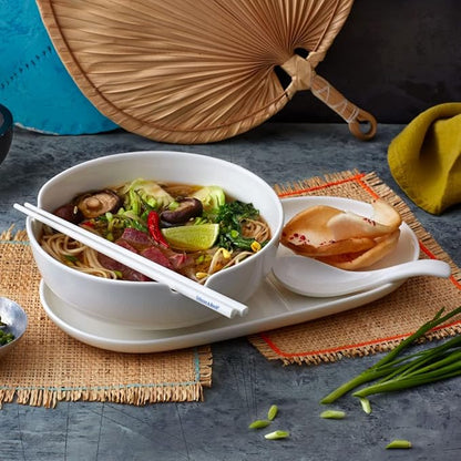 Villeroy & Boch Soup Passion Collection Asia Soup Bowl, Premium Porcelain, Made in Germany, 47 oz Capacity, White