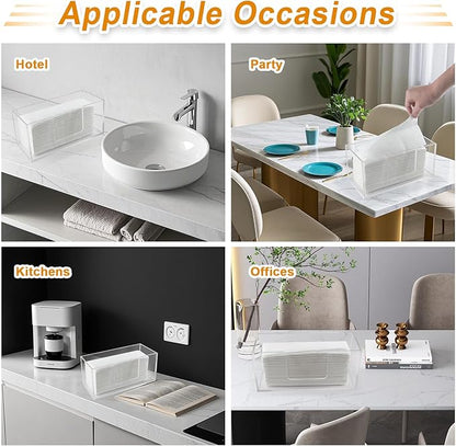 2Pack Acrylic Paper Towel Dispenser, Napkin Holder for Bathroom, Kitchen & Countertop – Paper Towel Holder Z-Fold/C-Fold/Multi-Fold Holder, Shatter-Resistant & Space-Saving (2)