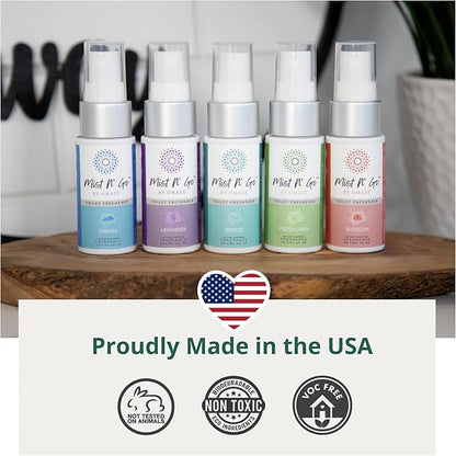 Mist N’ Go by Omaze Travel Bathroom Spray for Toilet Spray Odor Eliminator - Travel Toilet Spray for Bathroom Air Freshener Spray for Bathroom Deodorizer - Popular Mix, Travel Size (1oz x2)