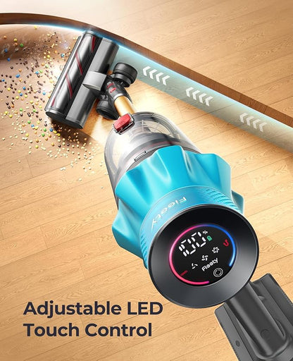Cordless Vacuum Cleaner 600W/50Kpa, Stick Vacuum Cleaners 65 Mins Max Runtime with Charging Dock, Self-Standing Handheld Vacuum with Touch Display, 6-in-1 Vacuum Cleaner for Carpet/Hard Floor/Pet Hair
