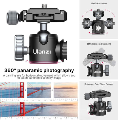 Portable Desktop Mini Tripod PICTRON MT-24 Compact Camera Tripod Aluminum Alloy with 360° Ball Head,1/4 inches Quick Release Plate for DSLR Camera Video Camcorder, Load up to 11lbs/5kg