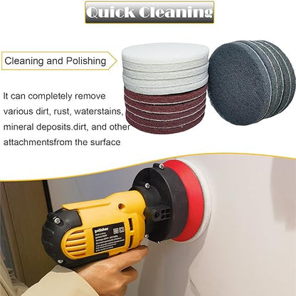 15 PCS 5 Inch Hoop and Loop Multipurpose Scrubber Scouring Pads - Flocking Scuff Pads, 400 800 2000 Grits Conditioning Discs Polishing Pads for Furniture Automotive Cleaning, Rust Removal
