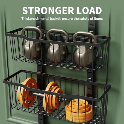 Over The Door Organizer，8-Tier Over The Door Pantry Organizer with Adjustable Baskets，Metal Hanging Pantry Organizers and Storage for Kitchen, Back of Door Seasoning Rack (Black)