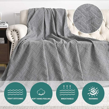MYSKY HOME Sofa Cover, Couch Covers for 2 Cushion Couch, Geometrical Couch Cover Living Room Sofa Throws Sofa Slipcovers for Pets, & Kids (X-Large, 71" x 118", Grey)