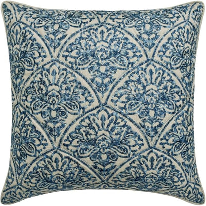The HomeCentric King/Queen/Twin Blue Decorative CA King 86"x18" Bed Runner with 2 Pillow Cover, Embroidery, Quilted Bed Scarf on Cotton Fabric - Farzeen Blue