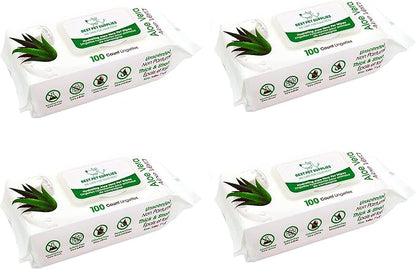 Best Pet Supplies Pet Grooming Wipes for Dogs & Cats,Deodorizer for Coats & Dry, Itchy, or Sensitive Skin, Clean Ears, Paws, Body, & Butt - Hydrating, Aloe Vera, 400 Count.