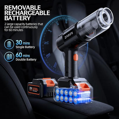 Car Vacuum Portable Cordless, 40000Pa High Power Dust Buster, 6-in-1 Handheld Vacuum Cleaners for Home, Car, Pet Hair, Keyboard, Black