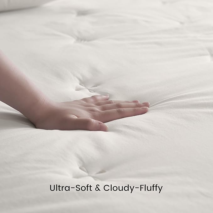 Simple&Opulence Cooling Quilted Mattress Pad – Fitted Sheet Mattress Protector Cover with Elastic Corners, Soft & Breathable, 16 Inch Deep Pocket (Cream Khaki,Full)