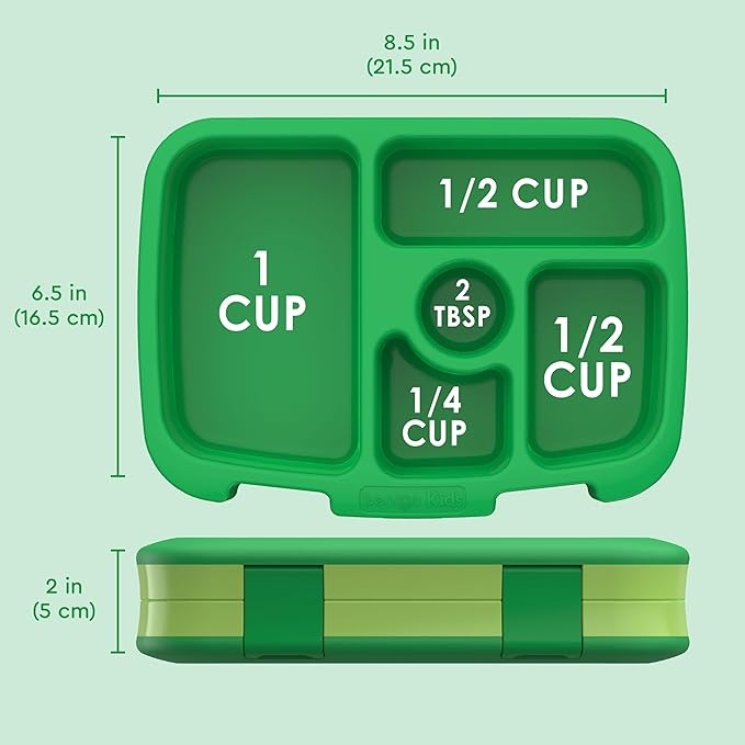 Bentgo Kids Prints Leak-Proof, 5-Compartment Bento-Style Kids Lunch Box - Ideal Portion Sizes for Ages 3-7, Durable, Drop-Proof, Dishwasher Safe, & PFAS & BPA-Free Materials (Safari)