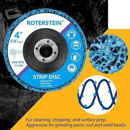 10 Pack Strip Discs Stripping Wheel 4 inch for Angle Grinder Clean and Remove Paint Coating Rust Welds Oxidation (4" x 5/8")