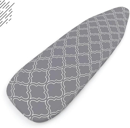 Encasa XO Ironing Board Cover and Pad 54"x15" - Thick 3mm Felt Padding, Drawstring Tightening & Lock, Easy Fit, Scorch & Stain Resistant, Fits Standard Large Ironing Board - Grey Tiles