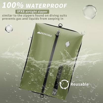 Vacuum Bag for Travel, Professional IPX8 Waterproof Reusable Vacuum Compression Bags for Travel Suitcases, Durable Space Saver Bag(1 Large,No Pump)