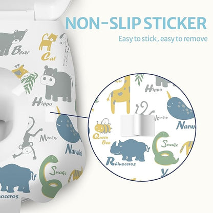 Blissful Diary 20 Pcs Toilet Seat Covers Disposable for Toddlers & Adults, Extra Large Waterproof, Portable Package for Travel, Kids Potty Training