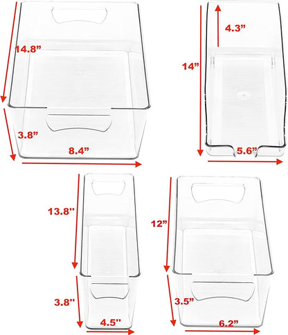 SimpleHouseware Refrigerator Storage Organizer Bins, Assorted Set of 6