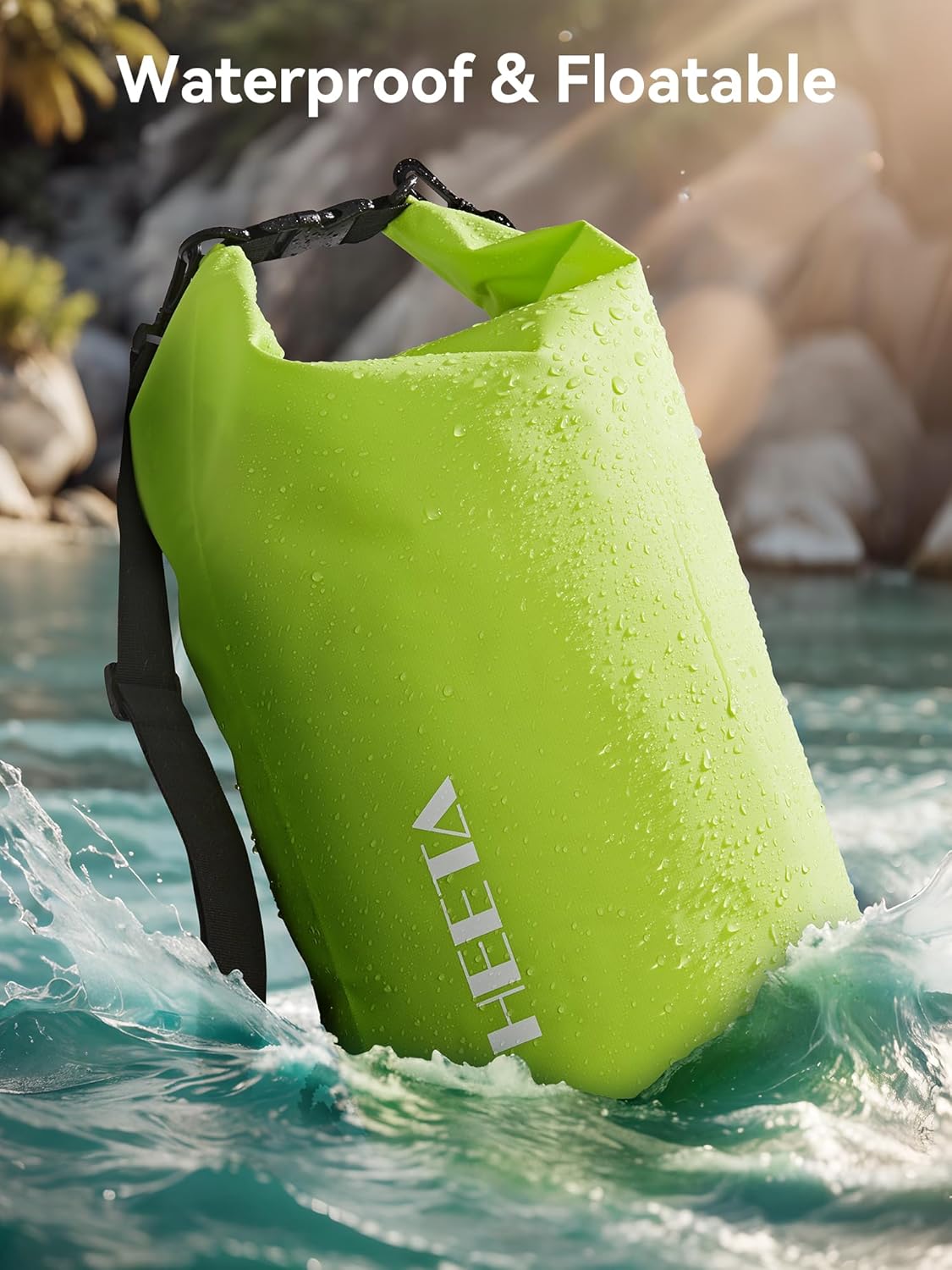 HEETA Waterproof Dry Bag for Women Men(Upgraded Version) 5L/10L/20L/30L/40L Roll Top Lightweight Dry Storage Bag Backpack with Emergency Whistle for Travel, Swimming, Boating, Kayaking, Camping, Beach