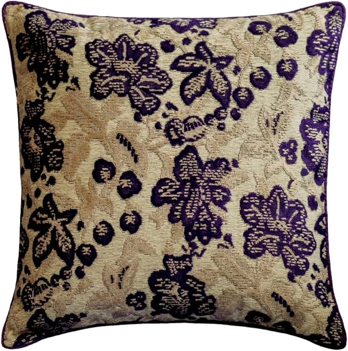 The HomeCentric King/Queen/Twin Purple Decorative Queen 74"x18" Bed Runner Without Pillow Cover, Floral, Velvet Bed Scarf on Velvet Fabric - Plum Petal