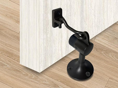 QCAA Door Stop, Solid Brass, Height 3-15/16", US10B ORB Oil-Rubbed Bronze, 1 Pack, Made in Taiwan