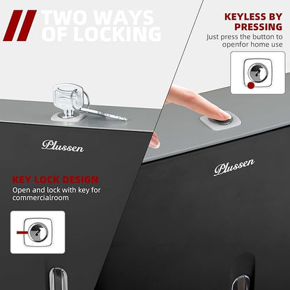 Bathroom Paper Towel Dispenser Pack of 2 Durable ABS Plastic Easy Installation No Drilling Waterproof Dustproof for Home Washroom Kitchen Bedroom