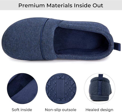 HomeTop Women's Comfy Loafer Slippers Lightweight Memory Foam Non-slip Indoor House Shoes