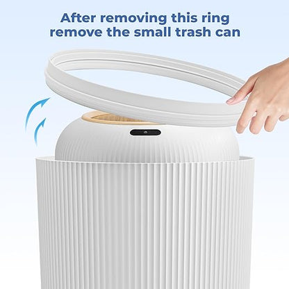 2 Pack Automatic Trash Can 12L /3 Gallon and 10L /2.64 Gallon Bathroom Trash Bin with Lid Touchless Small Smart Motion Sensor Garbage Cans for Kitchen, Bathroom,Living Room and Bedroom