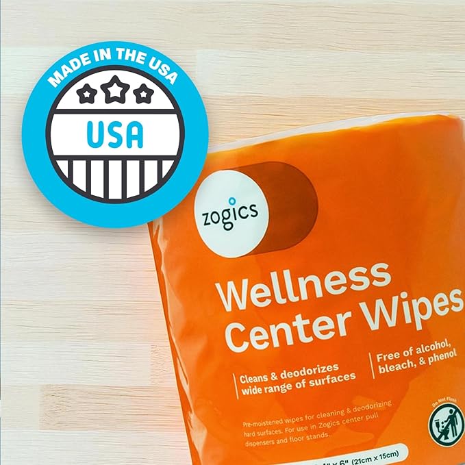Zogics Wellness Center Cleaning Wipes – Gym Equipment Wipes for Cleaning Surfaces and Equipment, Durable and Safe Pre-Saturated (4,600 Count, 4 Rolls of 1150)