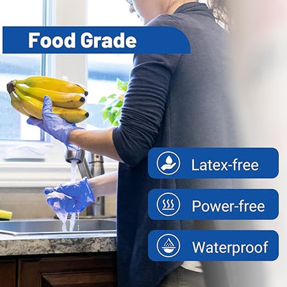 JMU 200 Count Nitrile Gloves Small, 3.5 Mil Powder Free Latex Free Disposable Gloves for Medical, Cooking, Cleaning