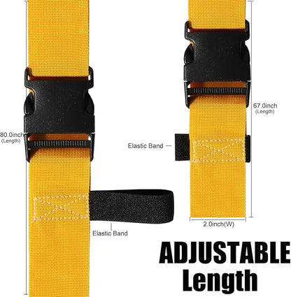 Luggage Straps for Suitcases TSA Approved-2 Pack Bright Personalized Luggage Belt Strap for Suitcase/Carry On Bag Luggage Accessories for Travel (Yellow)