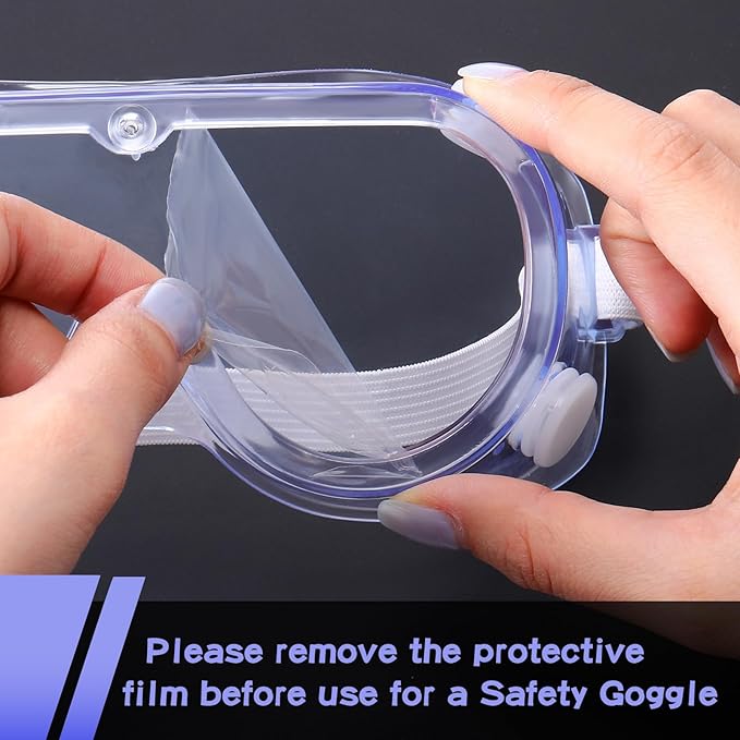 Yunsailing Protective Safety Goggles Lab Over Glasses Clear Anti Fog Eye Protection Goggles for Men Women