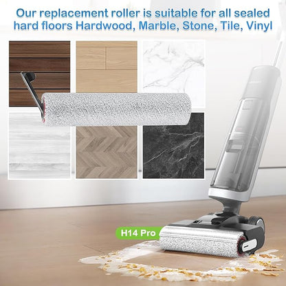 Roller Brush and Filter Replacement Compatible with Dreame H14, H14 Pro Vacuum Cleaner, Replaces Part Include 2 Rollers and 4 Hepa Filters