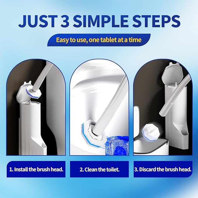 60PCS Toilet Wand Refills Compatible with Clorox Toilet Wand. Disposable Toilet Brush Refills. Bathroom Cleaning. Disposable Toilet Bowl Cleaners.