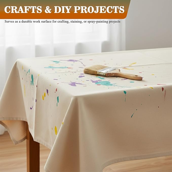 All Purpose Canvas Drop Cloths - Drop Cloth for Painting, Floor Cover, Heavy Duty Protection for Furniture & Surfaces, Reusable Painters Canvas Tarp for Renovation & Home (9x12 Feet)