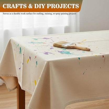 All Purpose Canvas Drop Cloths - Drop Cloth for Painting, Floor Cover, Heavy Duty Protection for Furniture & Surfaces, Reusable Painters Canvas Tarp for Renovation & Home (9x12 Feet)