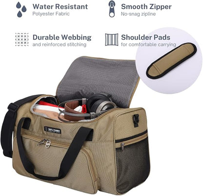 Large Sports Duffel Bag 20 inch for Travel Gym as Shoulder Bag and Hand Carry - Tan