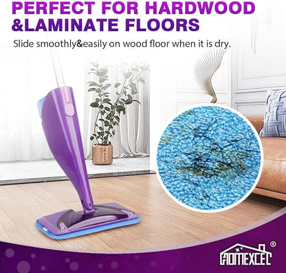 HOMEXCEL Reusable Mop Pads Compatible with Swiffer WetJet (8 Pack) - 12-inch Microfiber Mop Pads Wet Jet Refills for Wet Mopping Cloths - Hardwood Floor Cleaning