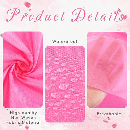 300 Pcs 31" x 71" Massage Table Sheets Waterproof Disposable Bed Sheets Soft Non Woven Fabric Tattoo Breathable Spa Bed Cover for Esthetician Beauty Salon Chair Hotel, Pink