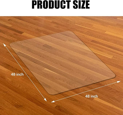 Kuyal Clear Chair mat for Hard Floors 48 x 48 inches Transparent Floor Mats Wood/Tile Protection Mat for Office & Home(48" X 48" Square)