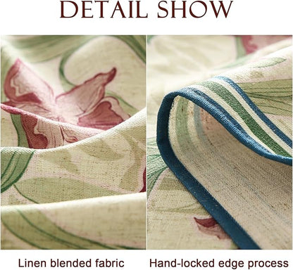 patdrea Designer French Vintage Green Rectangle Tablecloth,Vintage Linen and Floral Pattern Extra Long Table Cloth,Decor Table Cover for Kitchen Dining Christmas Thanksgiving,67"x118"-Tara a