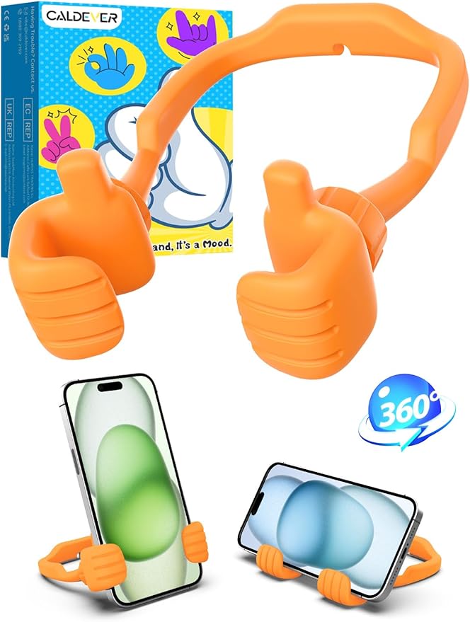 Stocking Stuffers for Teens Girls Women Cell Phone Holder: Thumbs Up Lazy Phone Stand Gifts for Adults Kids Boys Men Teenager Wife Mom Funny Gag Gadgets Ideas Who Wants Nothing Gift for Christmas