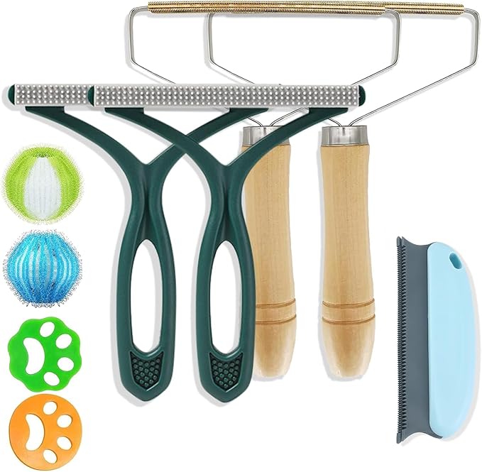 Pet Hair Remover, Portable Dog Cat Hair Remover, Lint Remover, Reusable Pet Hair Removal Tool, Lint Shaver Cleaner Pro, Carpet Scraper for Couch Furniture, Blanket, Clothing, Carpet, Rugs (9)