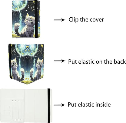 Cute Cat Passport Holder for Women and Men PU Leather Passport Cover for Travel