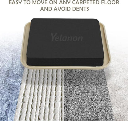Yelanon Furniture Sliders, 20 pcs-3 1/2” Square Beige Furniture Sliders for Carpet, Furniture Pads for Hardwoods Floors，Furniture Movers Sliders, Reusable Moving Pads, Floor Protectors for Carpet