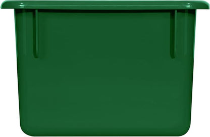 Wood Designs Cubby Storage Bin, Heavy Duty Plastic Containers for Kids Green Cubby Tray Set of 25
