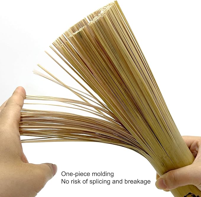 Handmade Bamboo Wok Brushes 2 Pack – 100% Natural, No Metal, Eco-Friendly Scrubbers for Carbon Steel & Cast Iron Woks, Pans, Dishes, Teapots(for Small Pot use)