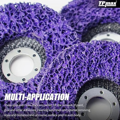 5" x7/8'' Stripping Discs Rust Remover Wheel Remove Paint and Oxidation Poly Strip Wheel Disc Abrasive Angle Grinding Wheel - 5 Pack(Purple)