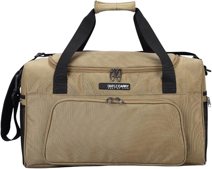 Large Sports Duffel Bag 20 inch for Travel Gym as Shoulder Bag and Hand Carry - Tan