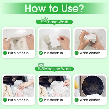 Poesie Laundry Detergent Sheets Fresh Scent 320 Sheet Liquidless Soap Sheets Detergent for Travel Camping Dormitory Hotel