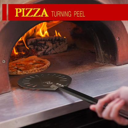 12-inch Hard Anodized Aluminum Pizza Spatula，Set Of 6 Commercial Pizza Oven Utensils, pizza Peel for Indoor & Outdoor Pizza Ovens, Pizza Oven Accessories
