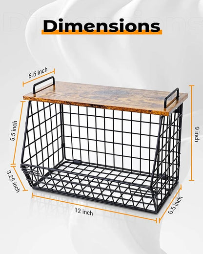 Extra Large Trash Bag Holder Under Sink, Wall Mounted Garbage Bag Dispenser Roll Holder for 13/33 Gallon Trash Bags, Kitchen/Pantry/Laundry Room Organization Basket Storage Bin, Tool-Free Assembly